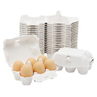 20 Pack Empty Half Dozen Egg Cartons for Chicken Eggs, White, 4 in