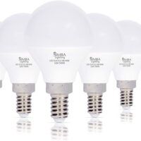 Simba Lighting LED G14 G45 5W 40W Replacement Bulbs 120V E12 Candelabra Base 5000K Daylight 6-Pack
