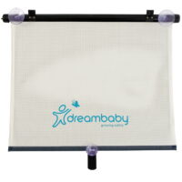 Dreambaby Infant Roller Shade for Car Seat, Extra-Wide, White and Black