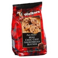 Walkers Mini Chocolate Chip Shortbread Rounds 4.4 oz each (2 Items Per Order)