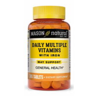 Mason Natural Daily Multiple Vitamins with Iron, Vitamins A, C, D, E, B1, B2, B3, B6, B12, Folate and Calcium for Overall Health, 365 Tablets