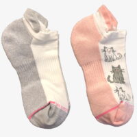 Dr. Motion Compression Socks Womens Ankle White and Pink Athletic Ladies 2 Pair Size 9-11