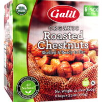 Galil Organic Roasted Chestnuts - 3.5 Oz Bags (Pack Of 6) - Shelled - Ready To Eat Snack, Gluten Free, All Natural, No Preservatives - Great for Snacking, Baking & Cooking - 100% Vegan