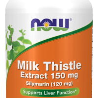 NOW Supplements, Silymarin Milk Thistle Extract 150 mg with Turmeric, Supports Liver Function*, 120 Veg Capsules