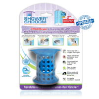 ShowerShroom the Revolutionary 2' Stand-Up Shower Stall Drain Protector Hair Catcher/Strainer, Blue