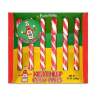 Archie McPhee Christmas Holiday Gag Gift Novelty  Ketchup Candy Canes, 3.8 Ounce, 6 Pack