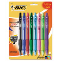 BIC Glide Bold Retractable Ballpoint Pens, Bold Point (1.6mm), Assorted Ink Colors, 8 Count Pack