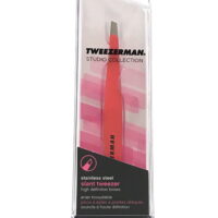 ($23 Value) Tweezerman Studio Collection Slant Tweezer, Pink