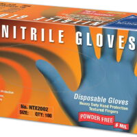 Premium Guard - Nitrile Gloves - Disposable, Powder Free, Latex Rubber Free, 5 Mil, Blue Nitrile Gloves, 100 Gloves Per Box, Size - Medium
