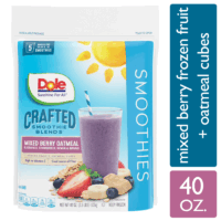 Dole Frozen Mixed Berry Oatmeal Crafted Smoothie Blends, 40 Oz