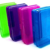 Emraw Assorted Color Glitter Pencil Box W/Snap Close, 4pk New