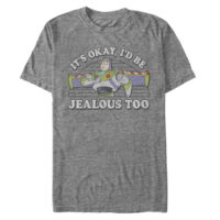 Men's Toy Story Buzz Lightyear I'd Be Jealous Too  Graphic Tee Charcoal Heather X Large