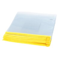 Unique Bargains School Plastic Zip up Bag File A5 Paper Storage Organizer Folder Yellow 12pcs