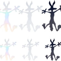 6Pcs 6 Styles Cartoon Coyote Splat Decal Reflective Dent Fix Car Decal Coyote Sticker Splat Graphic Car Decal for Car Truck Motorcycle Window Bumper Wall Decor