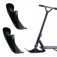 2pcs Snow Racer Sled Ski Sled Slider Board with Steering Wheel 2 in 1 Saucer Sleds with Attachment Ski Board Black Outdoor Sports Scooter Parts Black