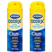 2 Pack Dr. Scholls Odor-X Odor Fighting Spray Powder 4.7 Oz Each