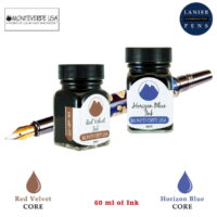 Monteverde 60ml Core Fountain Pen Ink Bottle (30ml Red Velvet Ink Bottle G309RV, 30ml Horizon Blue Ink Bottle G309HB)