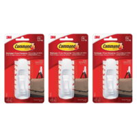 3M Command Large Utility Hook Damage Free Adhesive 1 Hook 2 Strips White, 3-Pack