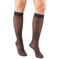 Truform Women's Stockings, Knee High, Sheer, Diamond Pattern: 15-20 mmHg, Charcoal, Small
