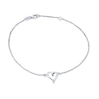 Open Love Heart Anklet Ankle Bracelet 925 Sterling Silver Adjustable