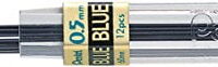 Pentel Coloured Leads, 0.5mm, Grade HB, Blue Colour, 1 Pack of 12 Leads (12 Leads per Tube)