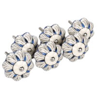 Uxcell 6 Pack Vintage Shabby Chic Hand Painted Ceramic Cabinet Knobs for Drawer Dresser,Crinum asiaticum