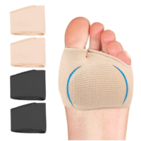 Metatarsal Sleeve Pads,Half Toe Bunion Sleeve Foot Care Forefoot Pad with Fabric Soft Gel,Ball of Foot Cushions for Diabetic Feet Metatarsalgia Mortons Neuroma Calluses Blisters-Men Women(2 Pairs) L