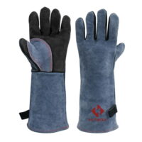 HITBOX 16' Leather MIG TIG Welding Gloves Heat Resistant Lined Welders Gloves MIG/Stick Welding Gloves