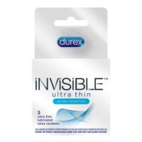 Durex Invisible Ultra Thin & Ultra Sensitive Premium Latex Condoms, 3ct