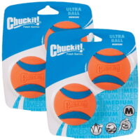 Canine Hardware Chuckit! Ultra Ball, Medium, 2.5-Inch, 4-Pack