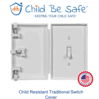 Child Be Safe, Baby Toddler Pet Resistant Electrical Safety Cover Guard, Traditional Toggle Light Switch (White, Single Unit)