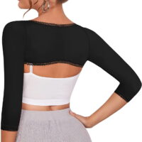 Gotoly Upper Arm Compression Shaper Post Surgery Slimmer Sleeves Posture Corrector Tops Shapewear for Women(Black Medium)