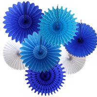 7-Piece Tissue Paper Fans, Shark Party, 13-18 Inch