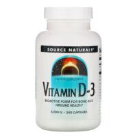 Vitamin D-3, 5,000 IU, 240 Capsules, Source Naturals