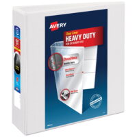 Avery Heavy Duty View Binder, White, 4-Inch, Slant Ring, One-Touch, 760 Sheets (79672)