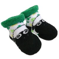 Traditional Craft Ltd White Green Shamrock Sheep Baby Socks