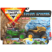 Monster Jam, Official Grave Digger vs. Earth Shaker Color-Changing Die-Cast Monster Trucks, 1:64 Scale
