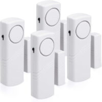 Door and Window Alarm - Lot 4x Wireless Intrusion Alarm - Home Security Against Burglary - Magnetic Operation - 100 dB
