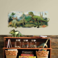 RoomMates Green Dinosaurs Giant Scene Peel and Stick Wall Graphic 38.96 inch x 16.5 inch