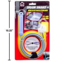 5-foot Long Drain Snake | Sink and Drain Cleaner Brush Clog Remover – Clog Remover for Sinks Bathtub and Shower
