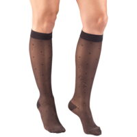 Truform Women's Stockings, Knee High, Sheer, Dot Pattern: 15-20 mmHg, Charcoal, Small