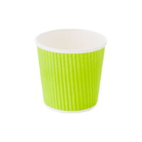 4 oz Eco Green Paper Coffee Cup - Ripple Wall - 2 1/2' x 2 1/2' x 2 1/4' - 25 count box