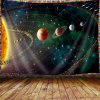 Outer Space Planets Tapestry, Universe Galaxy Tapestry Wall Hanging for Men Boys Bedroom, Trippy Small Tapestry Poster Blanket College Dorm Home Decor 60X40inches