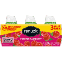 Renuzit Adjustable Solid Gel Air Freshener Cone, Forever Raspberry, Nonstop Freshness, 7 Ounces, 3 Cones