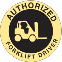 Brady Hard Hat Label,Black/Yellow,PK4  42229