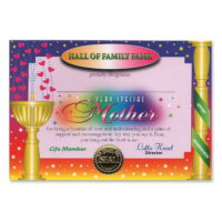 Beistle Very Special Mother Certificate 5'' x 7'' CG047