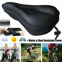 Keep Warm Comfortable Bike Seat Cover- Extra Soft Gel Bicycle Seat - Bike Saddle Exercise Cushion with Water&Dust Resistant Cover for Women Men Everyone(Black)
