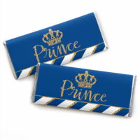 Royal Prince Charming - Candy Bar Wrapper Baby Shower or Birthday Party Favors - Set of 24