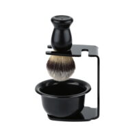 3 In 1 Shaving Brush Kit Shaving Frame Base + Shaving Soap Bowl + Shaving Bowl Modern Design Bristle Hair Shaving Brush Acrylic Materials Shaving Cleaning Tool