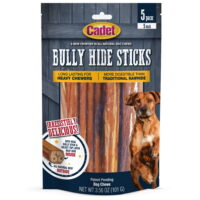 Cadet Bully Hide Sticks Dog Treats 5 Count 5 In